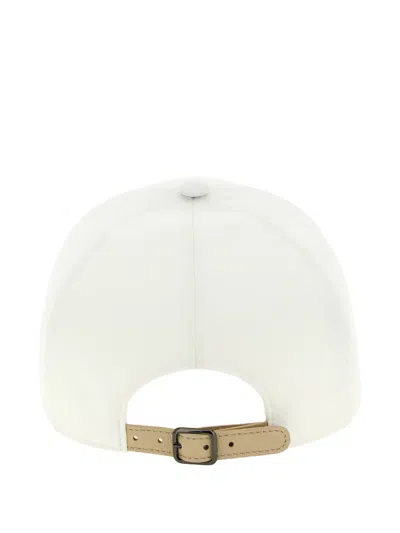 Brunello Cucinelli White Heraldic Coat Of Arms Baseball Cap In White