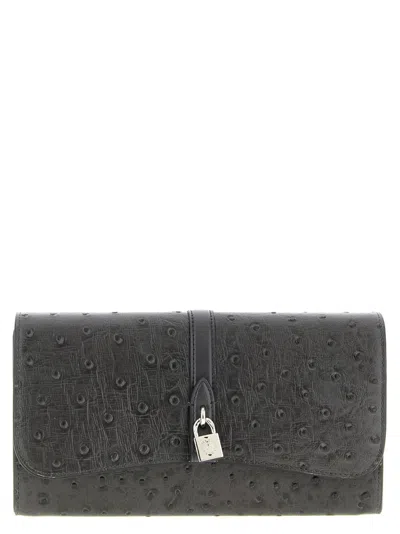 Stella Mccartney Ryder Rectangular Crossbody Bag Textured Strap In Black