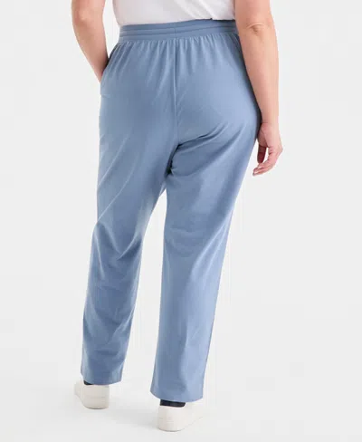 Style & Co Plus Size Knit Pull-on Pants, Exclusively At Macy's In Blue