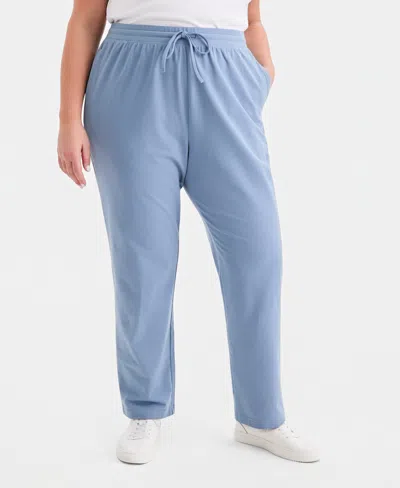 Style & Co Plus Size Knit Pull-on Pants, Exclusively At Macy's In Blue