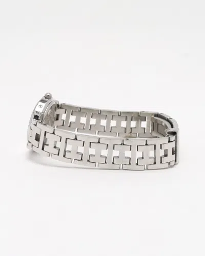 Pre-owned Hermes Hermès Clipper 24mm Ca 2010 Watch In Silver
