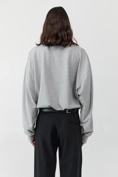 St Agni Drawstring Long Sleeve Top In Gray