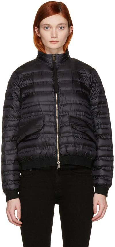 Moncler Quilted Long Sleeve Jacket In Black