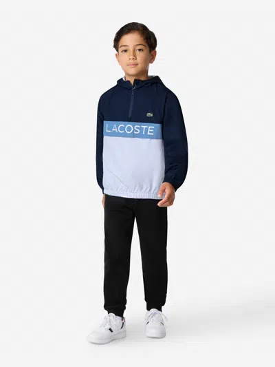 Lacoste Boys Packable Pullover Jacket In Blue