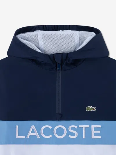 Lacoste Boys Packable Pullover Jacket In Blue