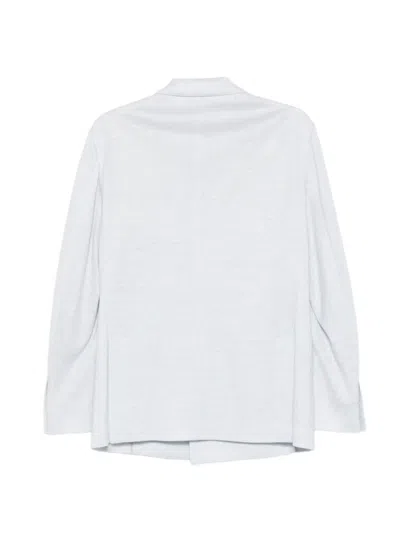 Eleventy Double-breasted Buttoned Blazer In White