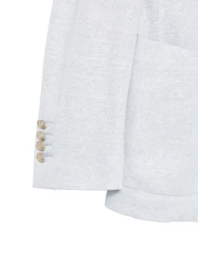 Eleventy Double-breasted Buttoned Blazer In White