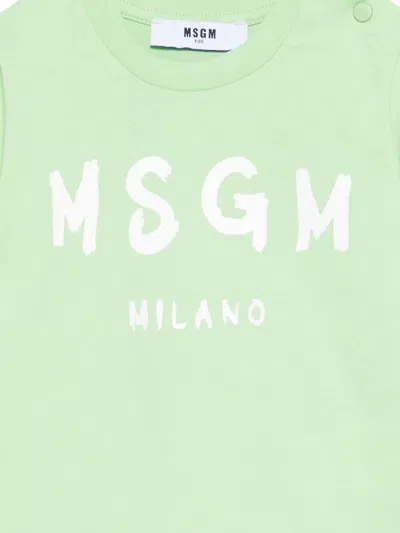 Msgm Graphic-print T-shirt In Green