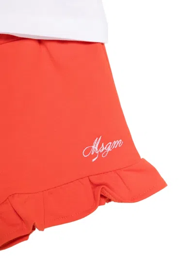 Msgm Cotton Shorts Set In Multi