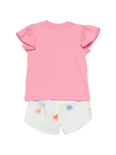 Msgm Ruffled Floral Short Set In Multi