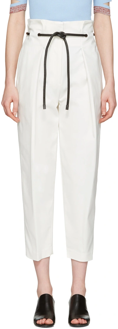 3.1 Phillip Lim Flowerworks Print Crop Wide Leg Pants In White