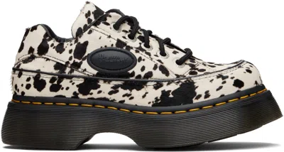 Dr. Martens Buzz 5-eye Dalmatian Hair On Leather Shoes In White