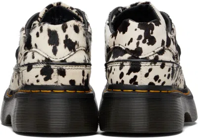 Dr. Martens Buzz 5-eye Dalmatian Hair On Leather Shoes In White