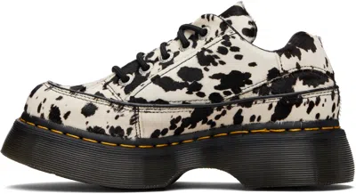Dr. Martens Buzz 5-eye Dalmatian Hair On Leather Shoes In White