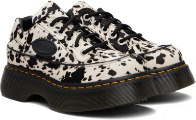 Dr. Martens Buzz 5-eye Dalmatian Hair On Leather Shoes In White