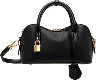 Stella Mccartney Ryder Black Small Handbag With Two Top Handles And Front Padlock Detail With Logo In Ecoleather Woma