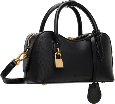 Stella Mccartney Ryder Black Small Handbag With Two Top Handles And Front Padlock Detail With Logo In Ecoleather Woma