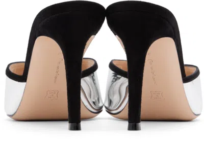 Gianvito Rossi 85mm Shiny Leather And Suede Pointed-toe Mules Sandals In Multi