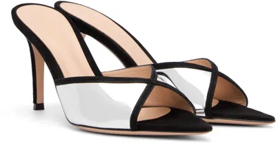 Gianvito Rossi 85mm Shiny Leather And Suede Pointed-toe Mules Sandals In Multi
