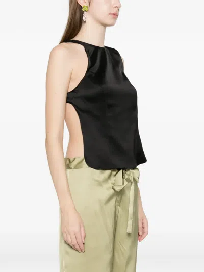 Alfie Backless Button Top In Black