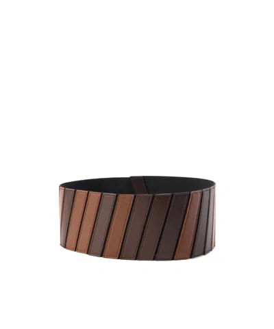 Alaïa Multicolor Leather Belt In Orange