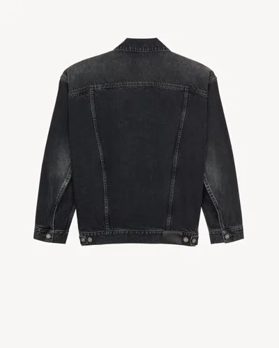 Saint Laurent Long Jacket Egg Shape Chest Side Pockets In Gray