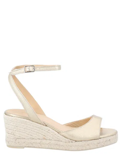 Castaã±er Brook Wedge Espadrilles In Gold