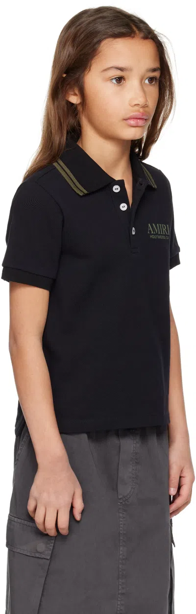 Amiri Striped-trim Polo Shirt In Black