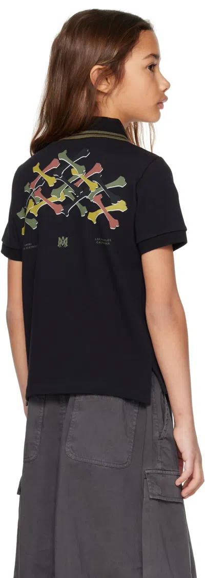Amiri Striped-trim Polo Shirt In Black