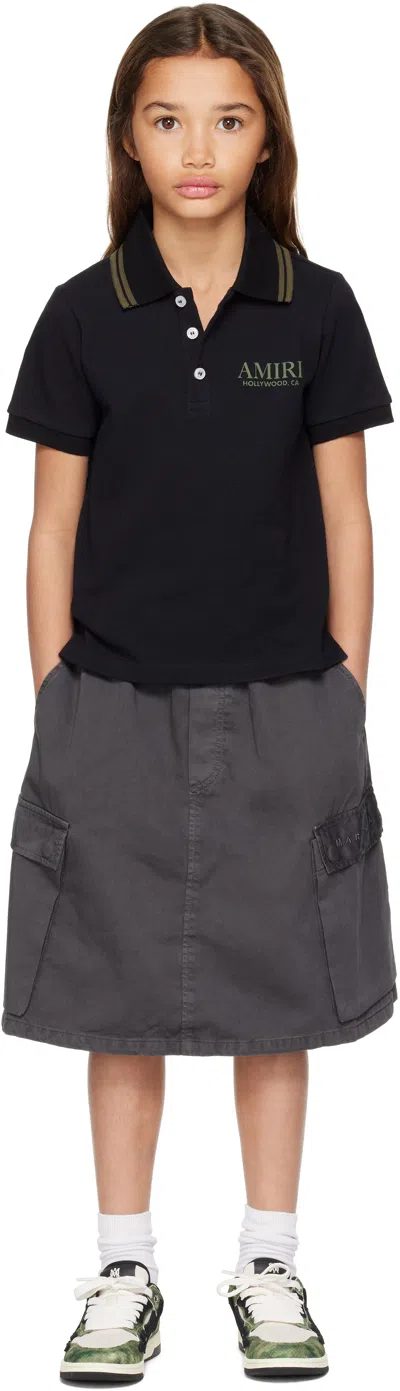 Amiri Striped-trim Polo Shirt In Black