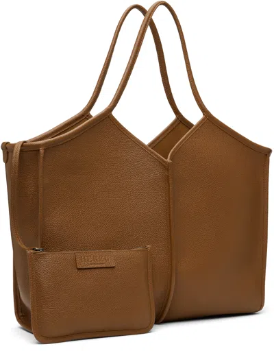 Hereu Brown Calella Medium Squared Tote In Brown