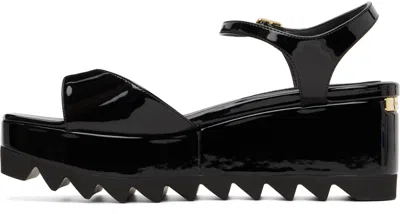 Stella Mccartney Platform Sandals Nylon Ankle Strap Silk Upper In Black