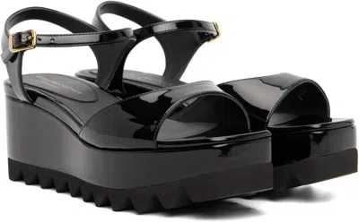 Stella Mccartney Platform Sandals Nylon Ankle Strap Silk Upper In Black