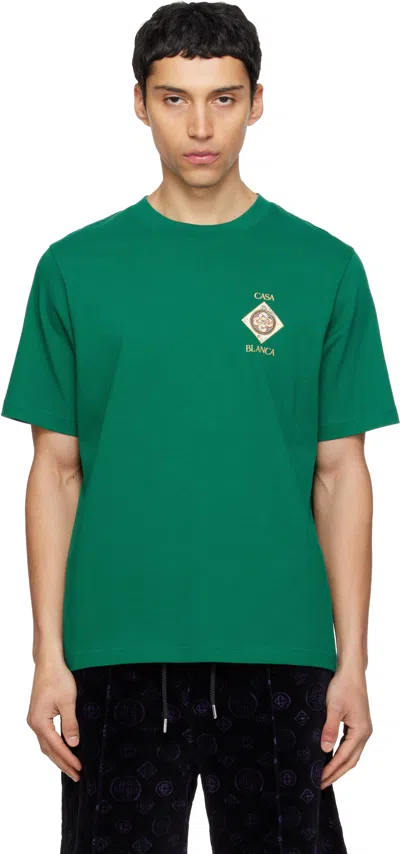 Casablanca Musique Ornate Ceiling Crewneck Short Sleeve Tshirt In Green