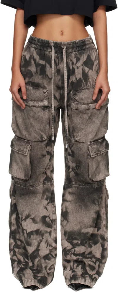 Amiri Gray Washed Cargo Jeans In Gray