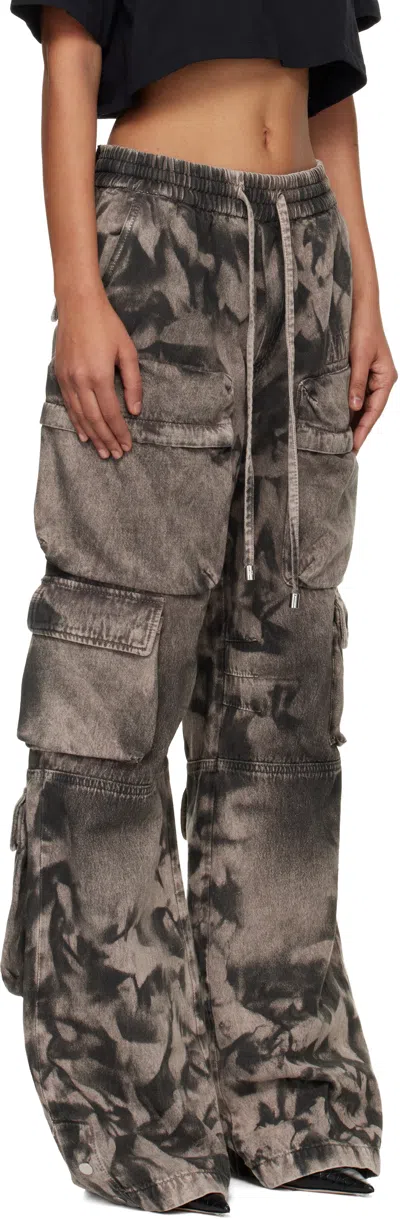 Amiri Gray Washed Cargo Jeans In Gray