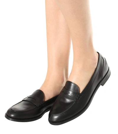 Shop Tod's Gommino Leather City Loafers In Black