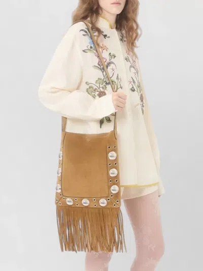 Valentino Garavani Floral Embroidery Shirt Shirt And Blouse Beige In Brown