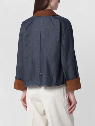 Barbour Freckleton Denim Jacket Dress Contrast Collar Cuffs In Blue
