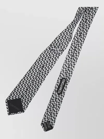 Tom Ford Slim Neckties And Bow Ties Geometric Pattern In Black
