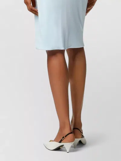 Versace Light Blue Midi Dress With V-neck And Medusa Plaque On The Back In Viscose For Women In Multi
