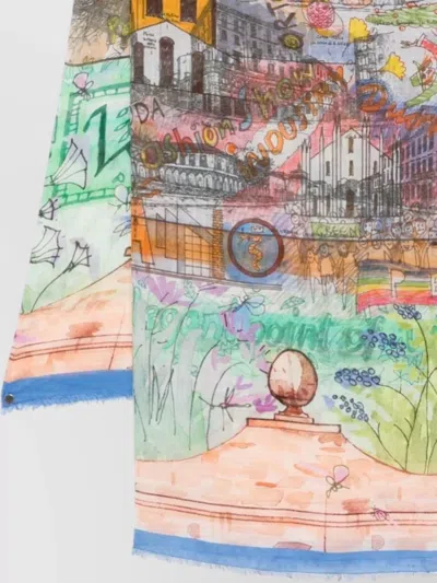 Faliero Sarti Milano Silk Blend Rectangular Stole In Multi