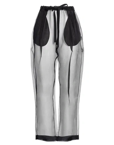 Khaite Trenton Silk-blend Organza Wide-leg Pants In Black