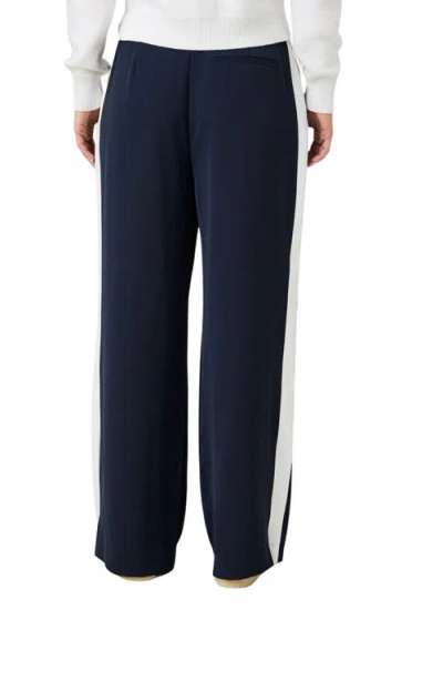 French Connection Stripe Side Pants In Blue