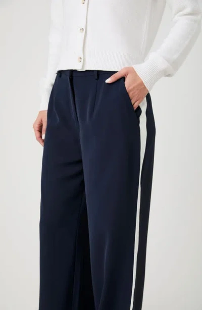 French Connection Stripe Side Pants In Blue