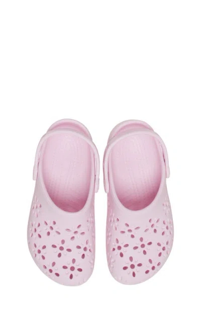 Crocs Kids'  Girls Classic Floral Cut Out Clog In Pink