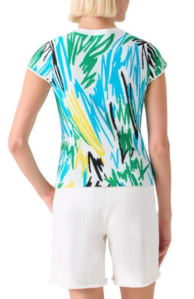 Akris Punto Fitted Scribble Jacquard Sweater In Multi