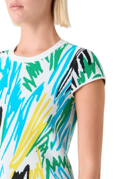 Akris Punto Fitted Scribble Jacquard Sweater In Multi