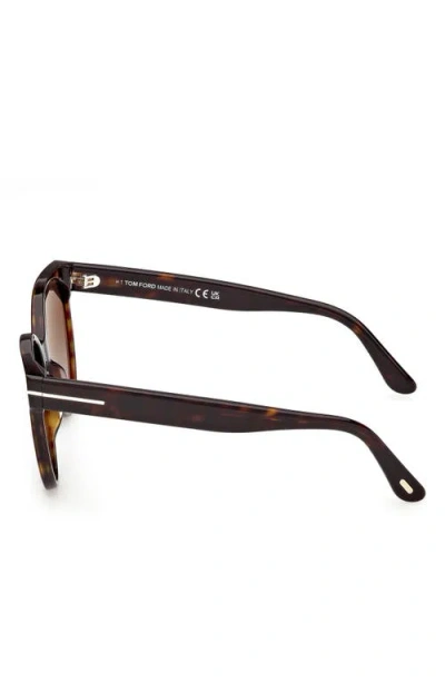 Tom Ford Arizona 53mm Gradient Rectangular Sunglasses In Green