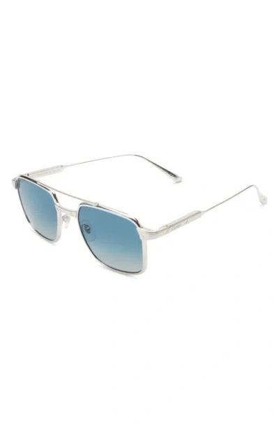 Cartier 54mm Rectangular Gradient Sunglasses In Blue